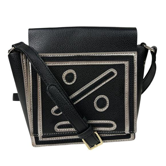 Desigual Black Square Faux Leather Face Crossbody Bag - Picture 1 of 5